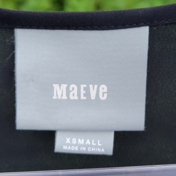 Maeve La Vista braided lattice black XS sleeveless V neck blouse - Picture 6 of 11